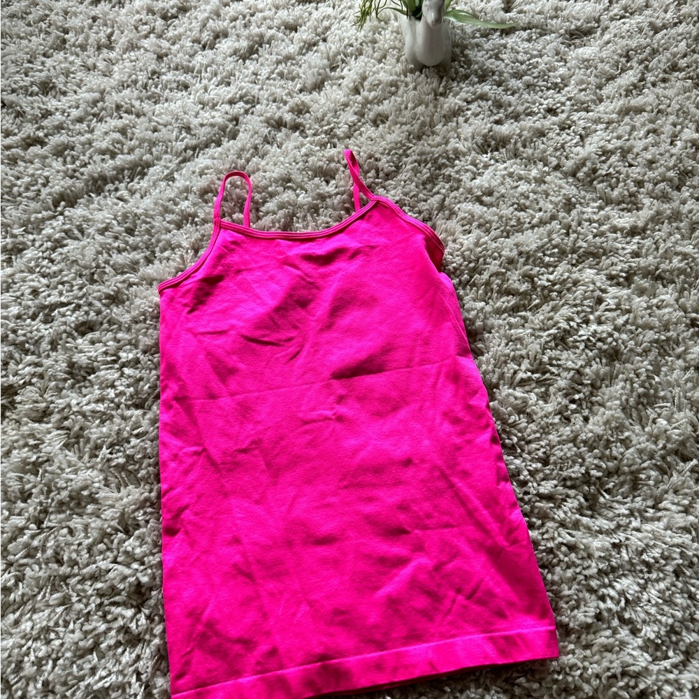 Y2K hot pink Active 2000s simple soft tightening women’s stretchy tank t…